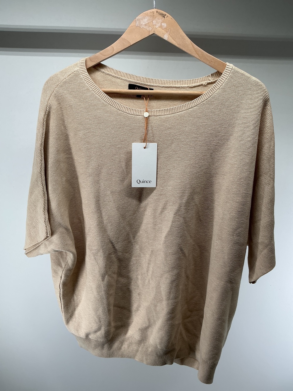Lightweight Cotton Cashmere Link-Stitch Dolman Sweater